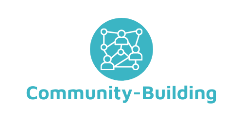 Community-Building - Logo mit vielen Menschen vernetzt
